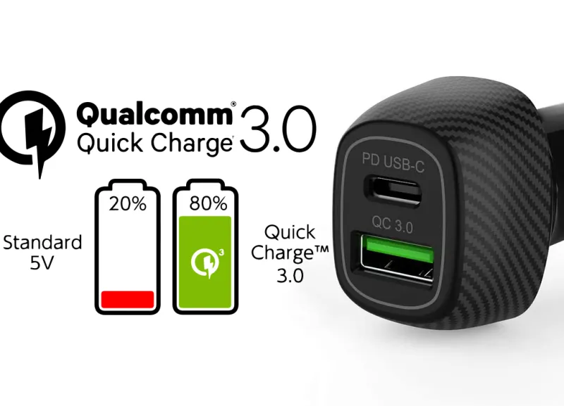 prise al/cigares usb/usb-c 3a 18w noir<AKASHI Shop