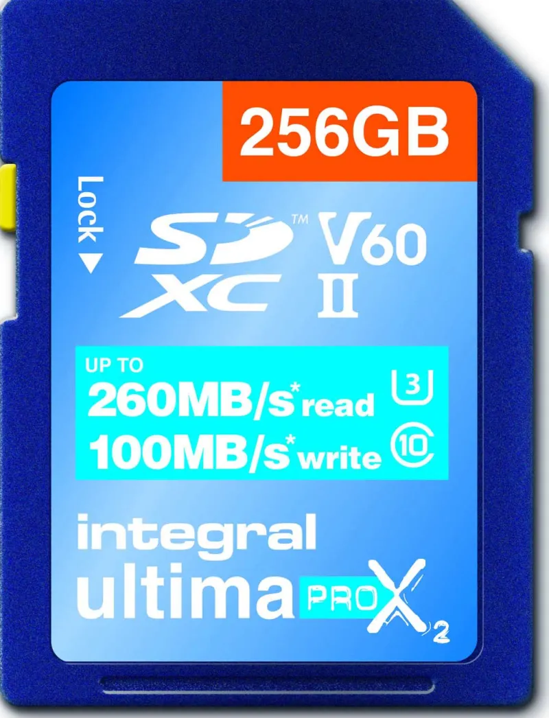 sdxc 256gb cl10 uhs2 u3v60 260mb/100mb/s<INTEGRAL Store