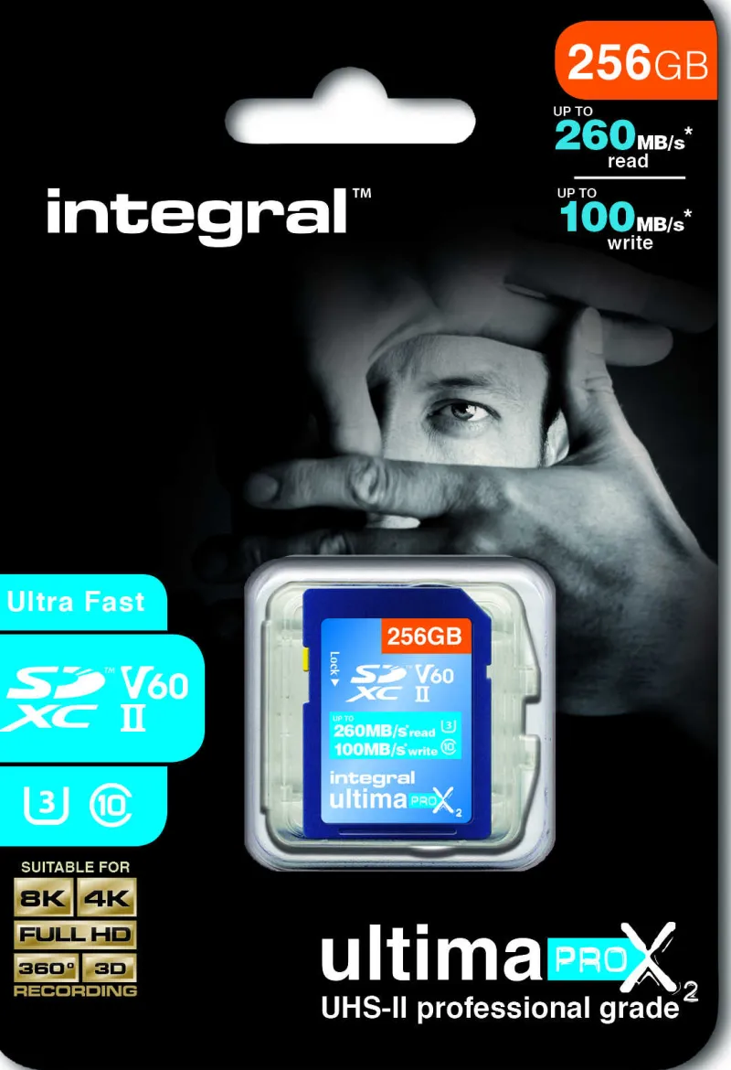 sdxc 256gb cl10 uhs2 u3v60 260mb/100mb/s<INTEGRAL Store